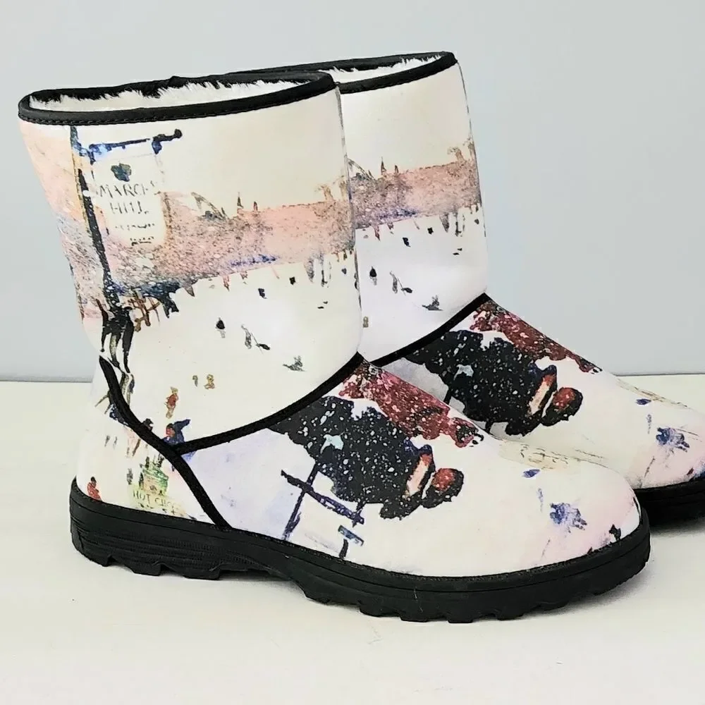 March hill snow winter ski vacation boots women's size 8 like new